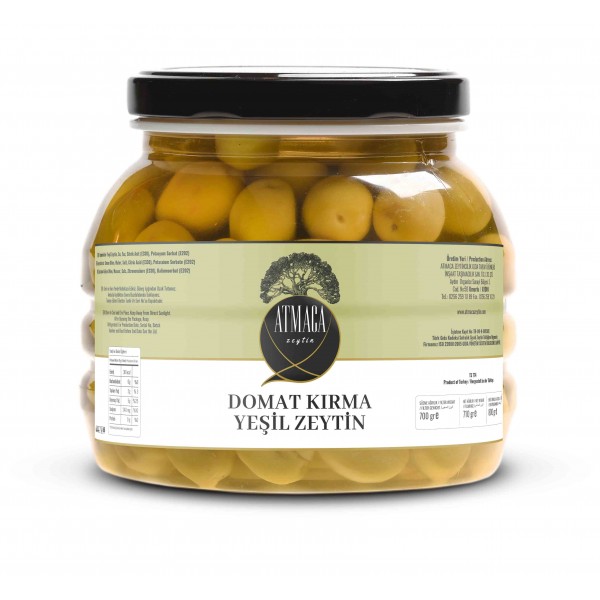 Atmaca Domat Kırma Yeşil  Zeytin 700g	